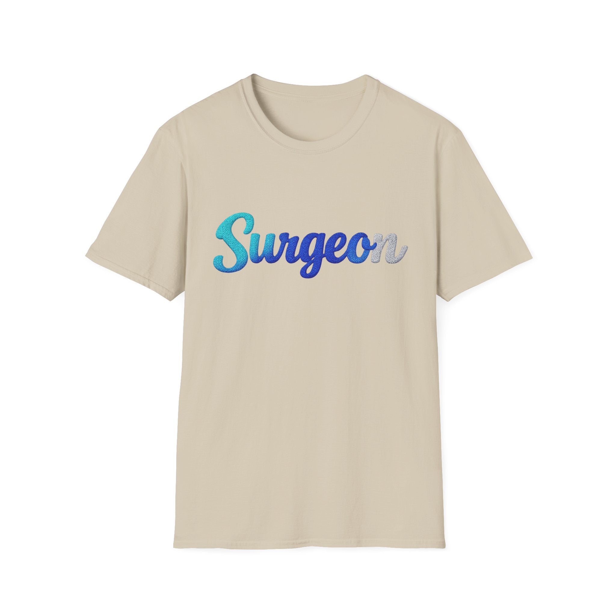 Surgeon Script T-Shirt — Blue Gradient Medical Pride Tee