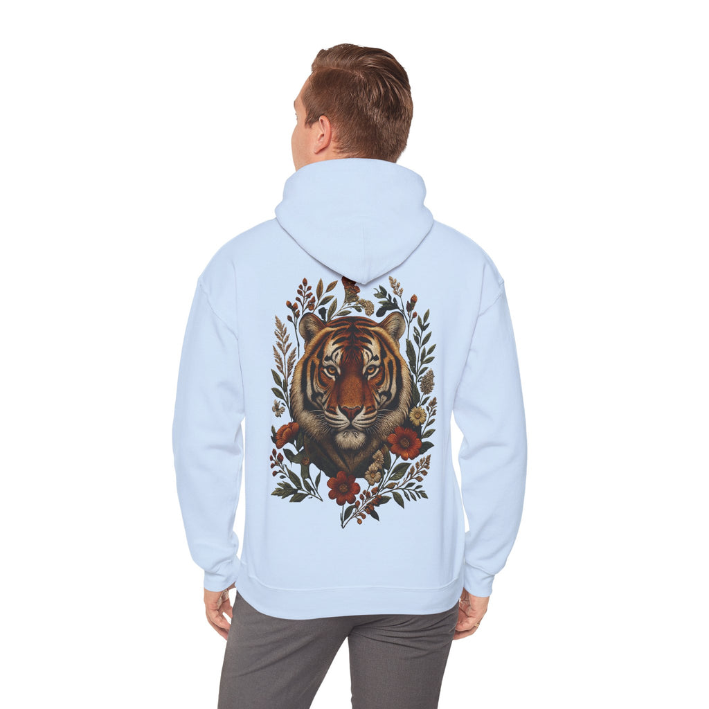Sweat à capuche tigre floral vintage