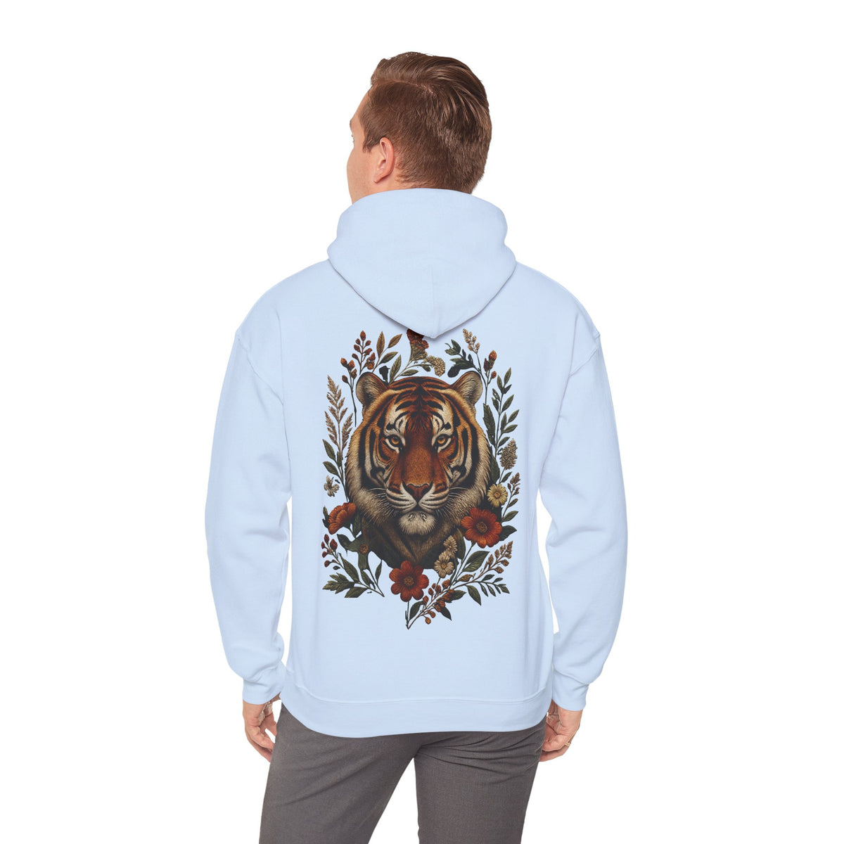 Sweat à capuche tigre floral vintage