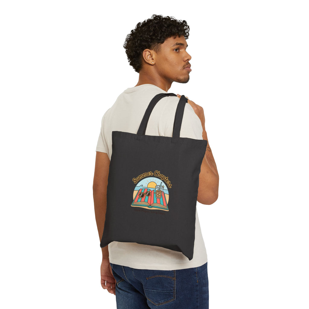 Summer Chapters Tote, summer aesthetic coastal vibes, retro hand-drawn pastel