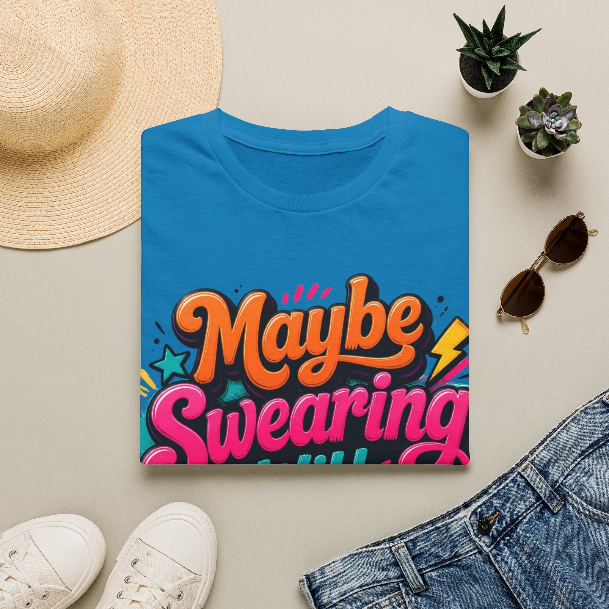 Maybe Swearing Will Help T-Shirt — Funny Retro Graphic Tee