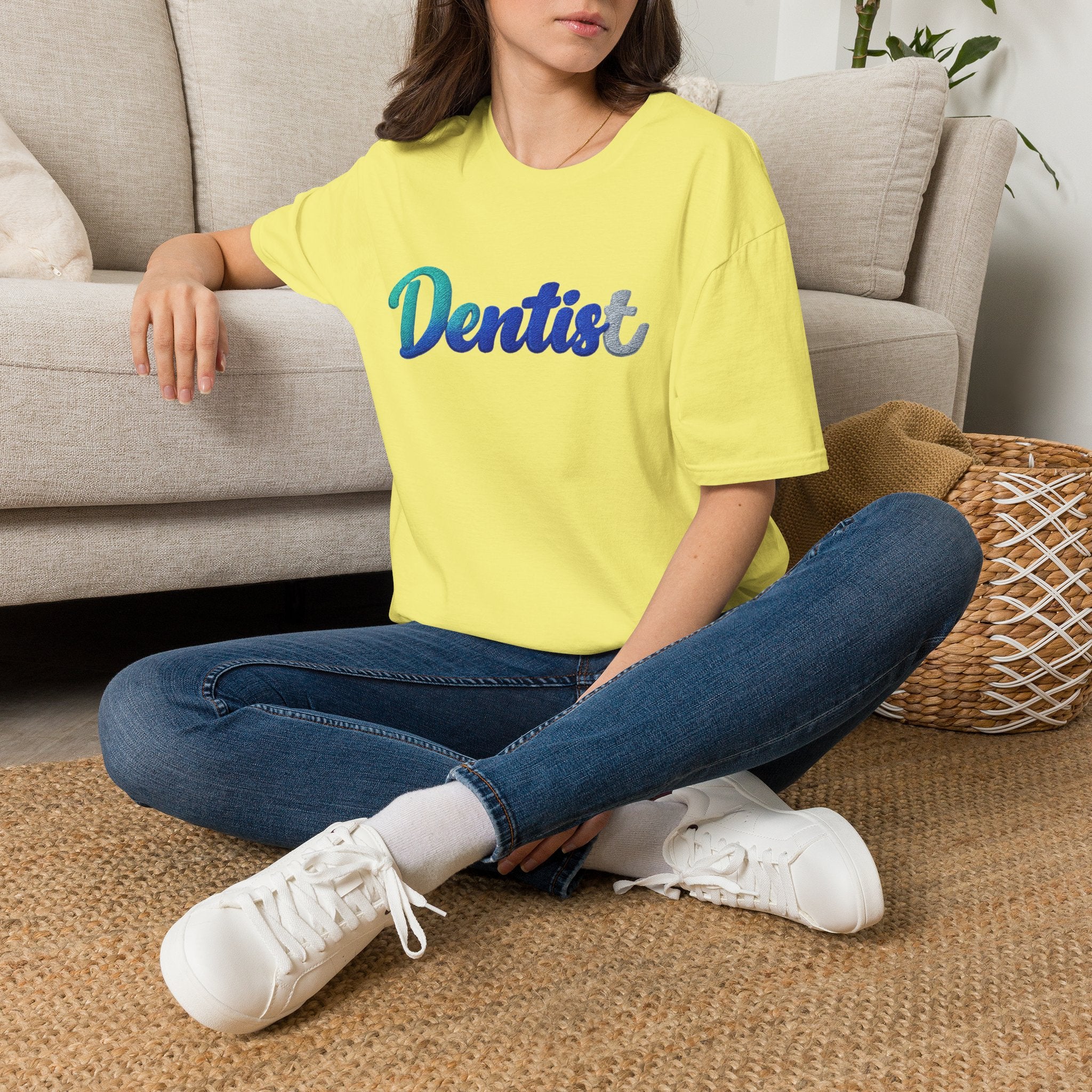 T-shirt dentiste — T-shirt script dentaire en dégradé pour hygiénistes et dentistes