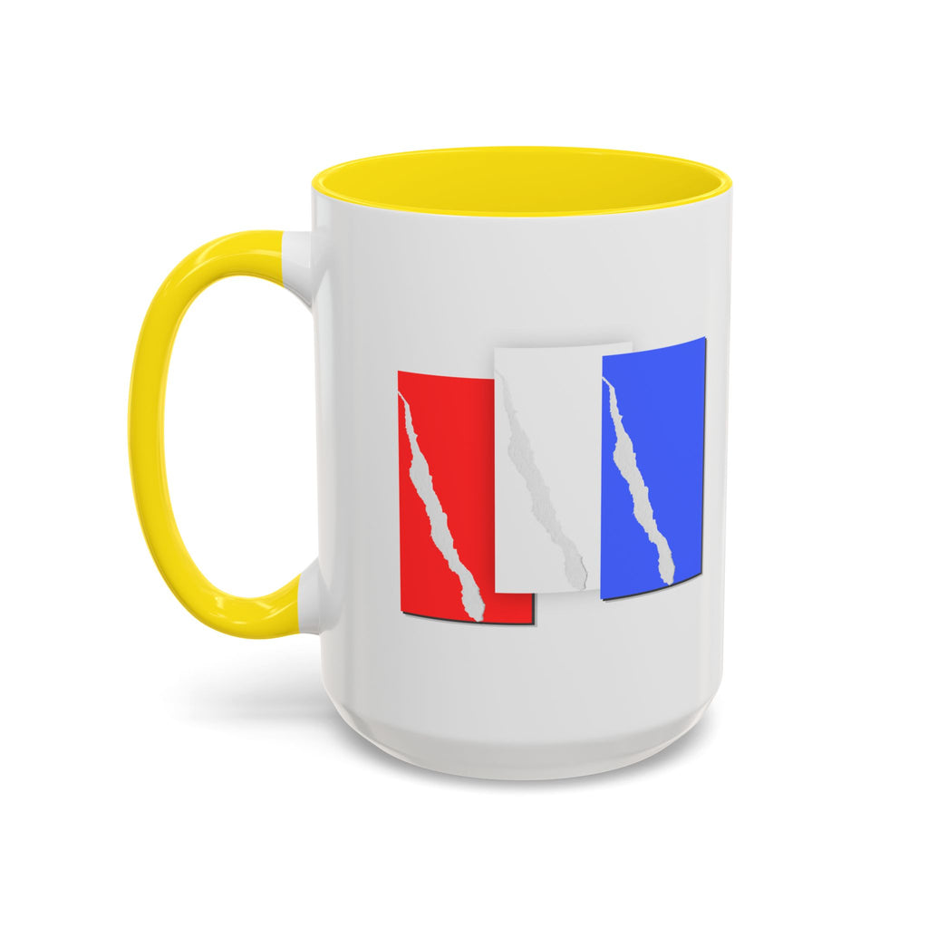 Accent Coffee Mug — Red, White & Blue Abstract Stripe Design (11/15oz)