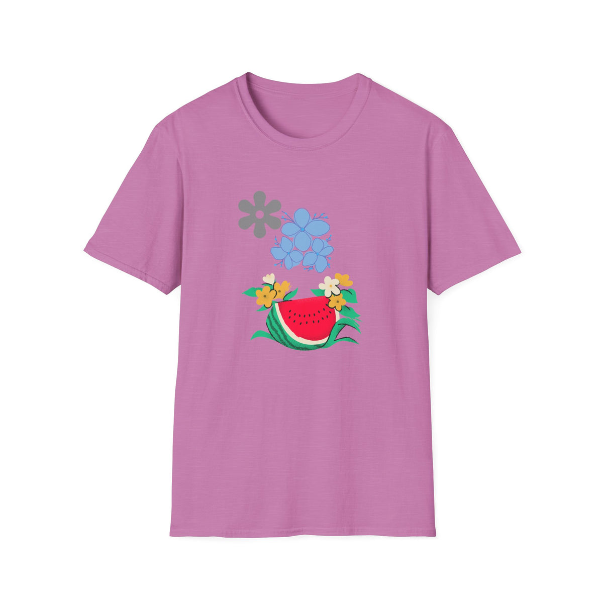 Watermelon Blossom Tee — Floral Fruit Graphic T-Shirt