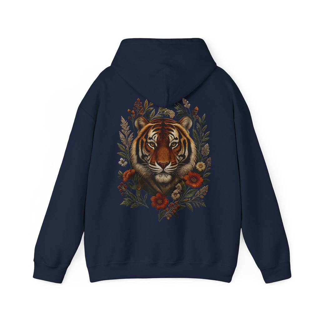 Sweat à capuche tigre floral vintage