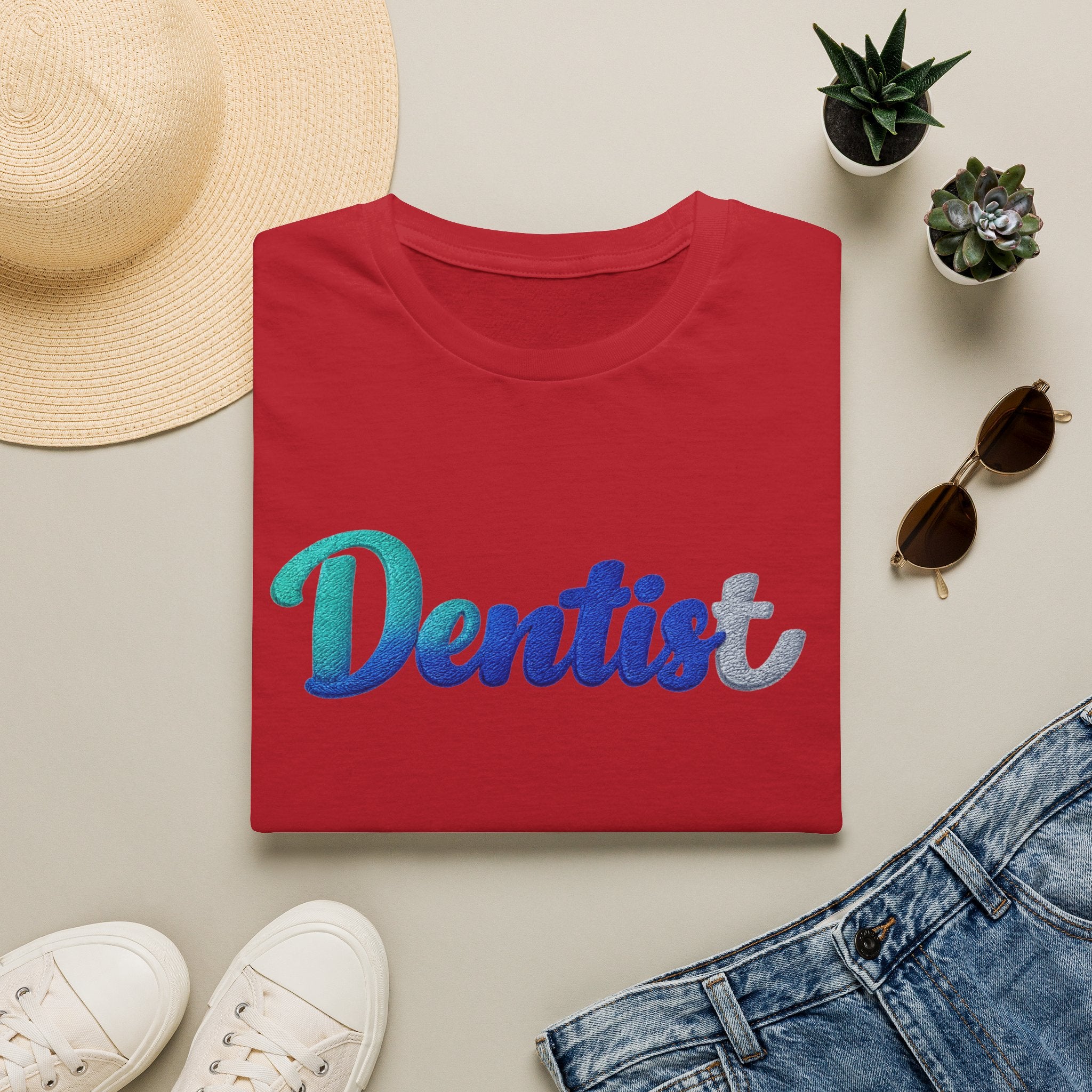 Dentist T-Shirt — Gradient Script Dental Tee for Hygienists & Dentists