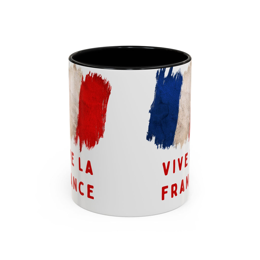 Vive La France Accent Coffee Mug — French Flag Brushstroke 11/15oz