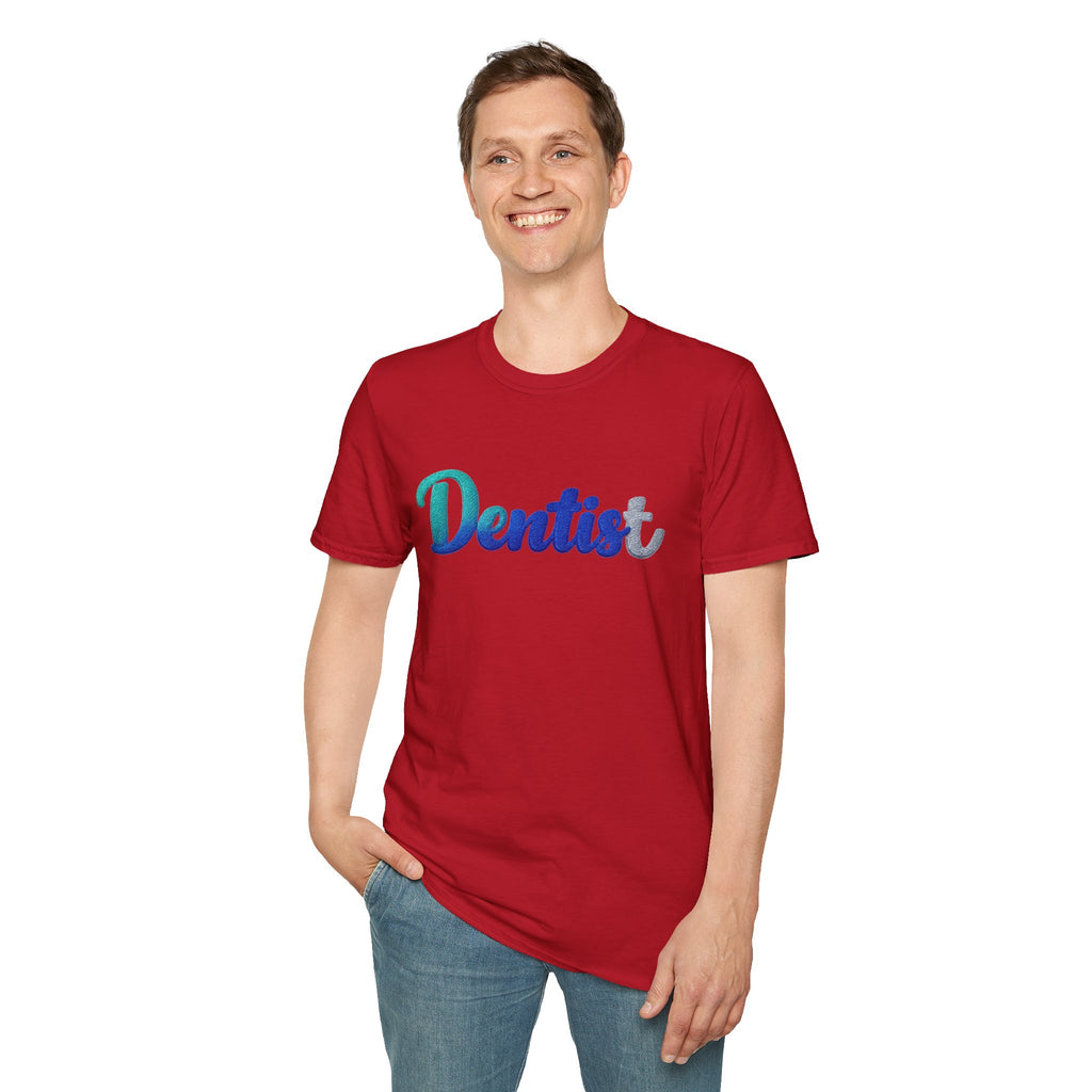 T-shirt dentiste — T-shirt script dentaire en dégradé pour hygiénistes et dentistes