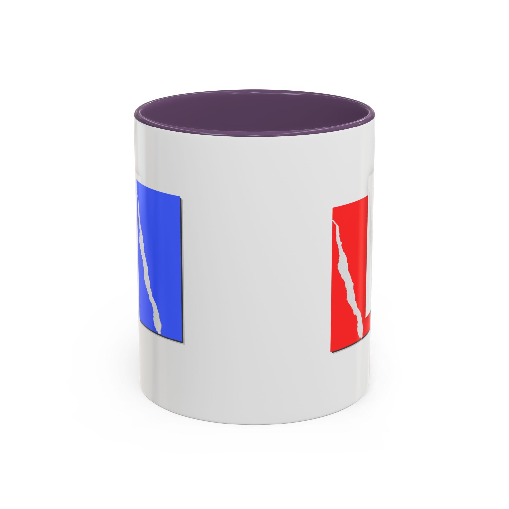 Accent Coffee Mug — Red, White & Blue Abstract Stripe Design (11/15oz)