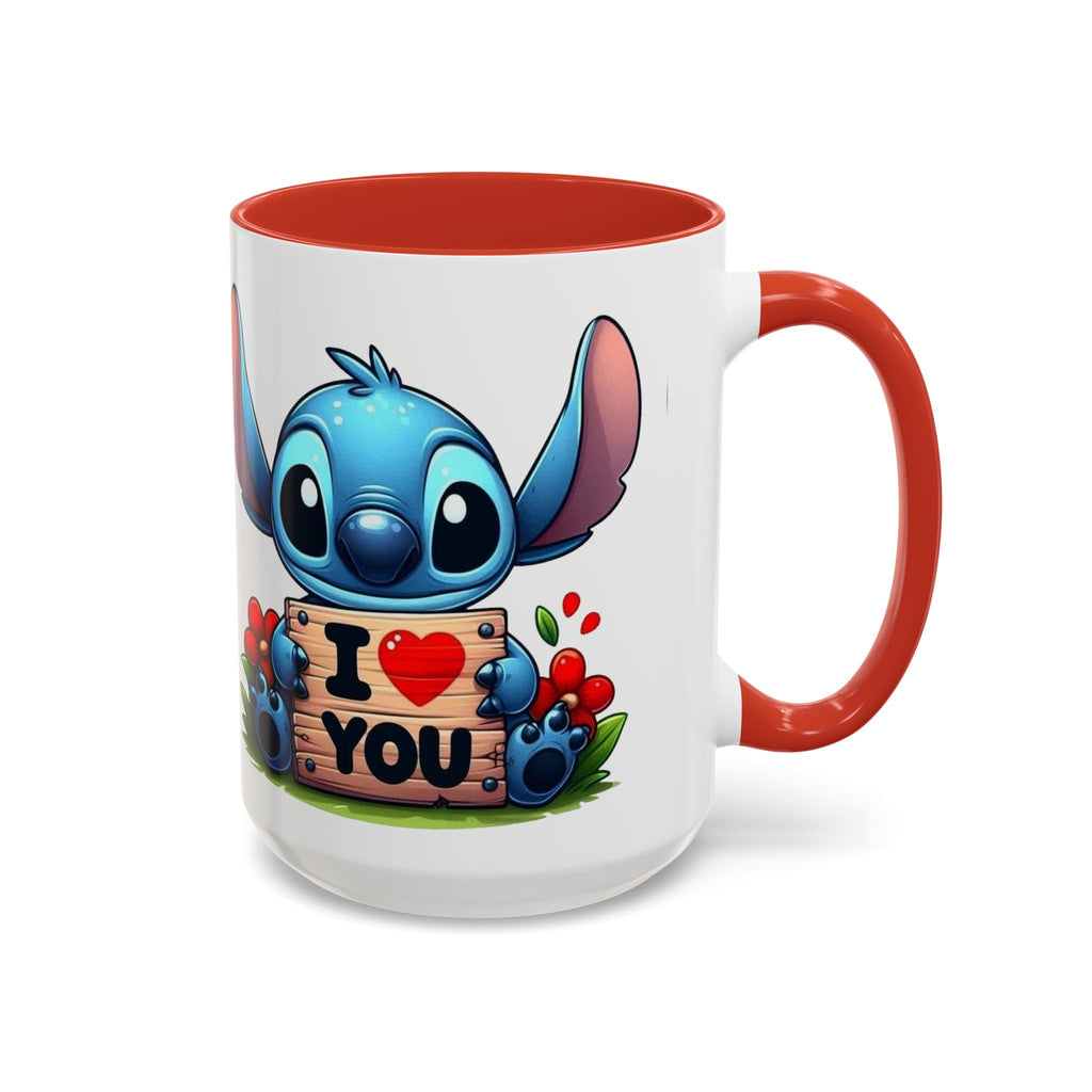 Stitch 'I  You' Accent Coffee Mug — Cute Valentine Gift (11/15oz)