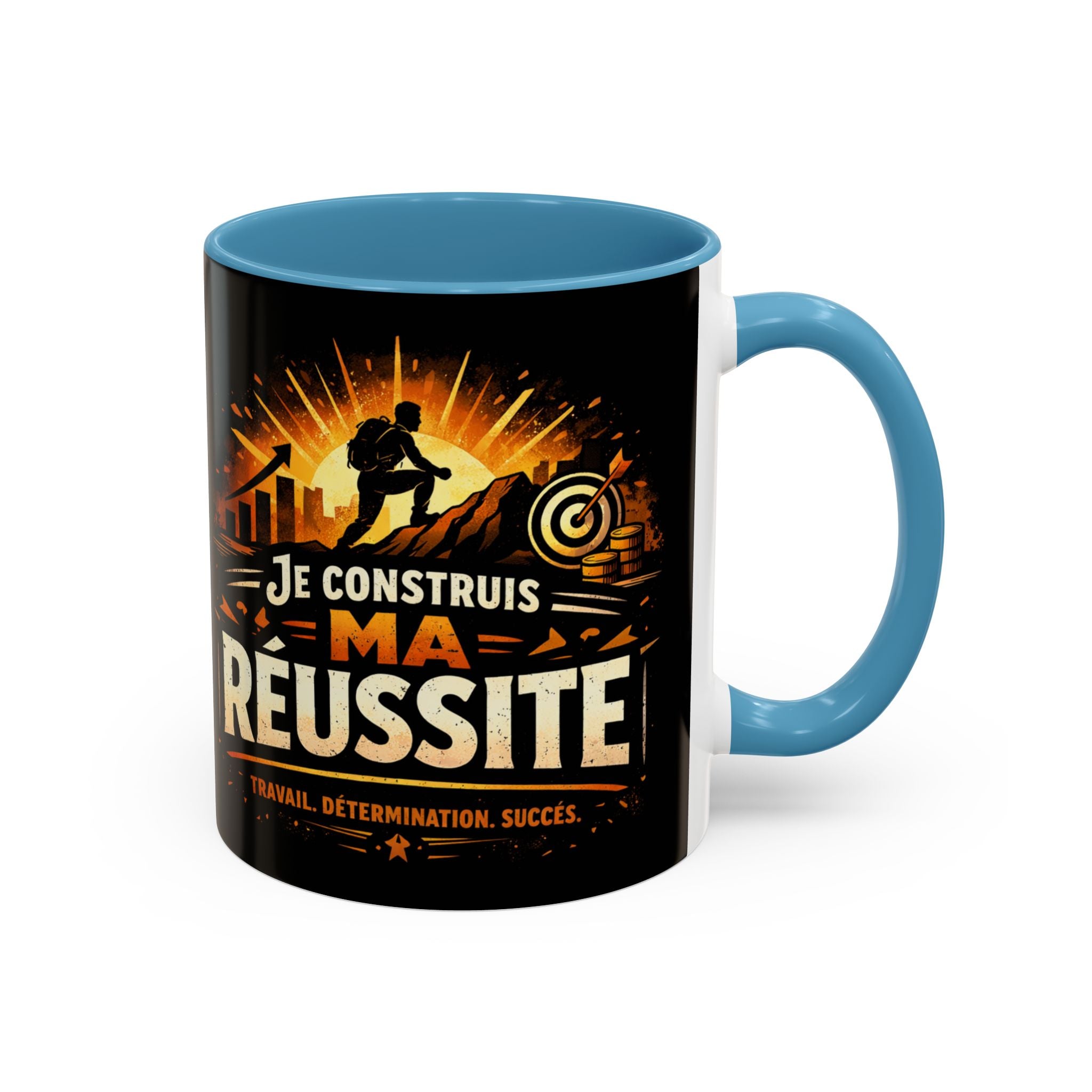 Motivational Coffee Mug — "Je Construis Ma Réussite" French Success Quote