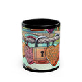 Heart Lock Love Mug — Romantic Padlock Design Coffee Cup (11oz/15oz)