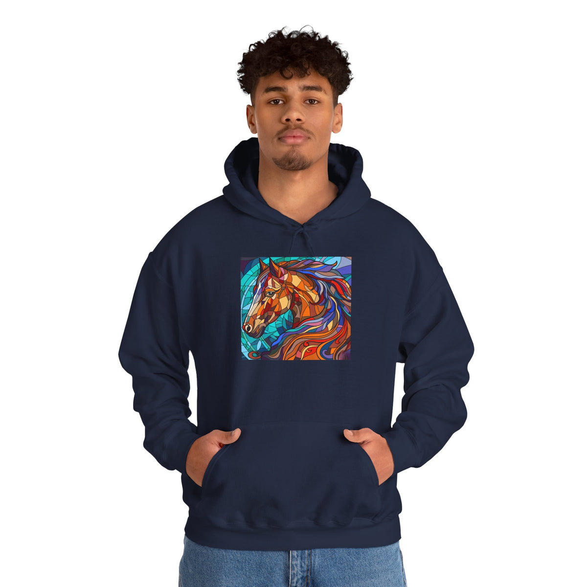 Stained Glass Horse Graphic Hoodie