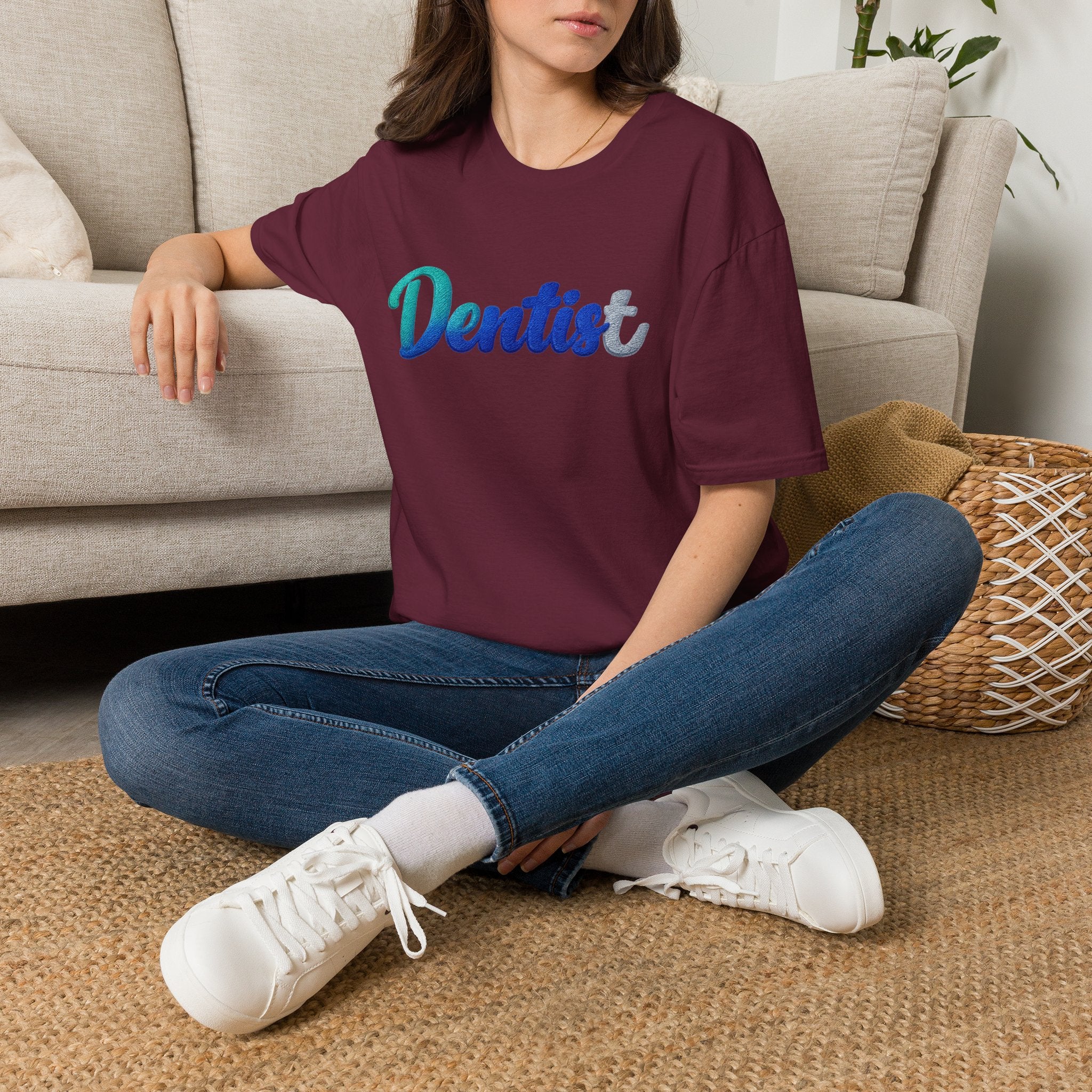 T-shirt dentiste — T-shirt script dentaire en dégradé pour hygiénistes et dentistes