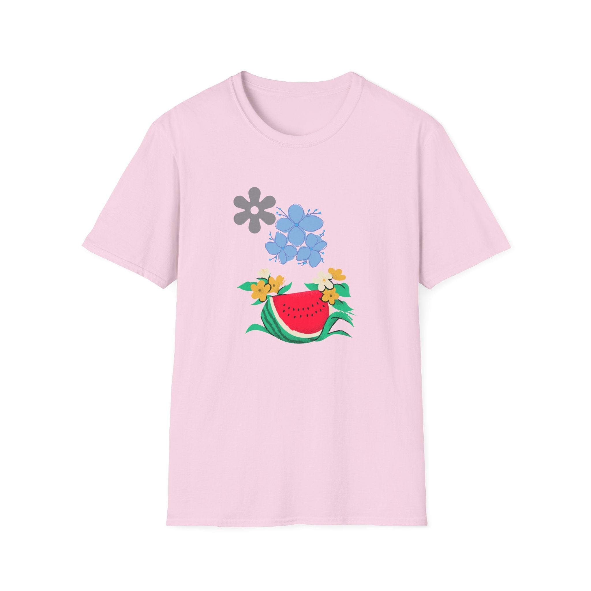 Watermelon Blossom Tee — Floral Fruit Graphic T-Shirt