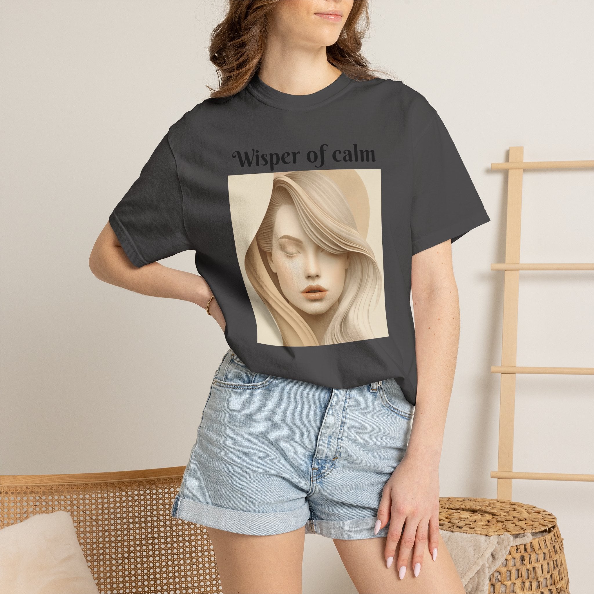 Whisper of Calm T-Shirt — Serene Portrait Graphic Tee