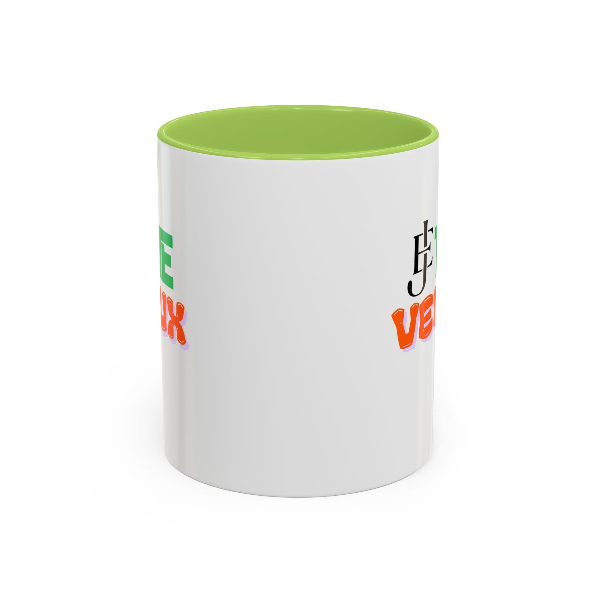 French Phrase Accent Mug — "Je Te Veux" Colorful Ceramic Coffee Mug (11/15oz)