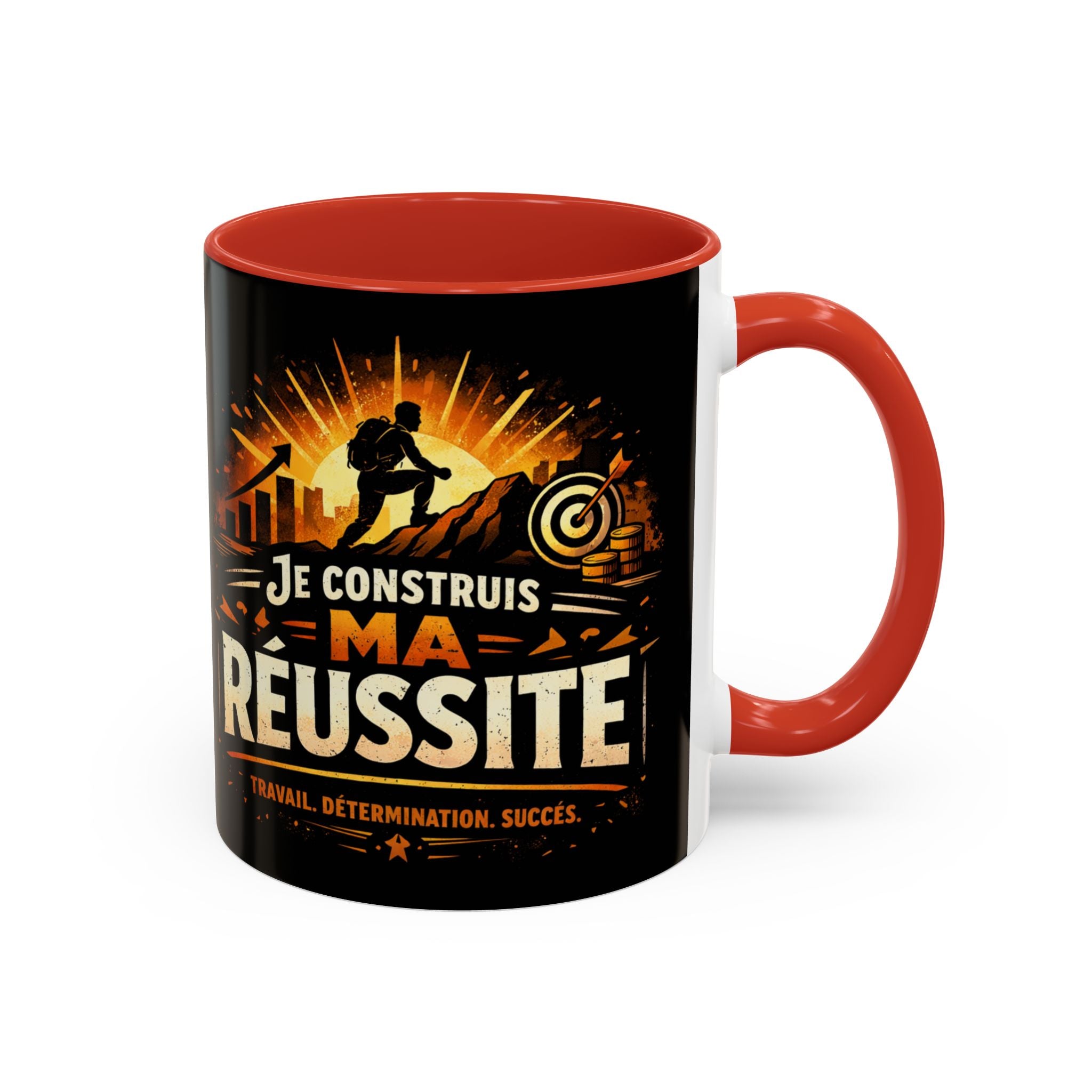 Motivational Coffee Mug — "Je Construis Ma Réussite" French Success Quote