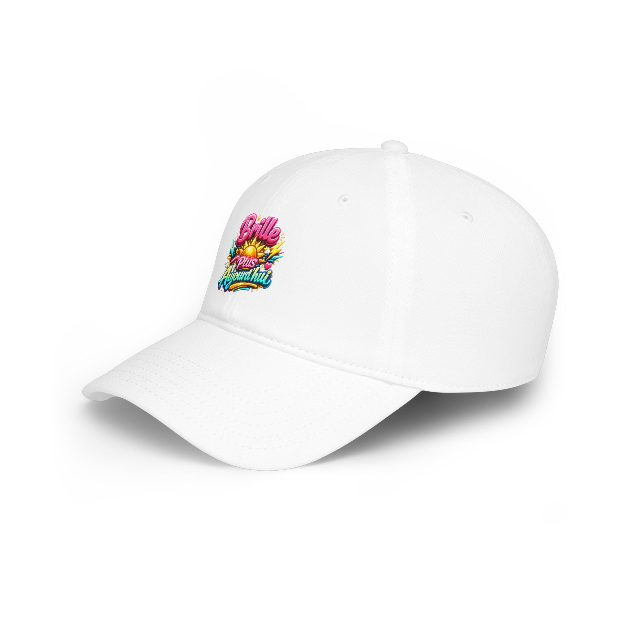 Low Profile Baseball Cap — "Brille Plus Ajourd'hui" Colorful Retro Logo Hat
