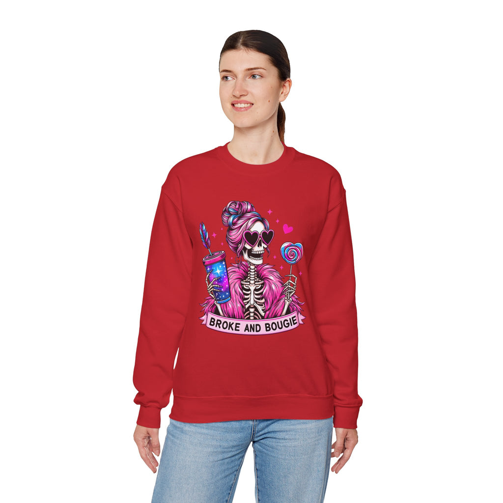 Broke and Bougie Skeleton Crewneck Sweatshirt
