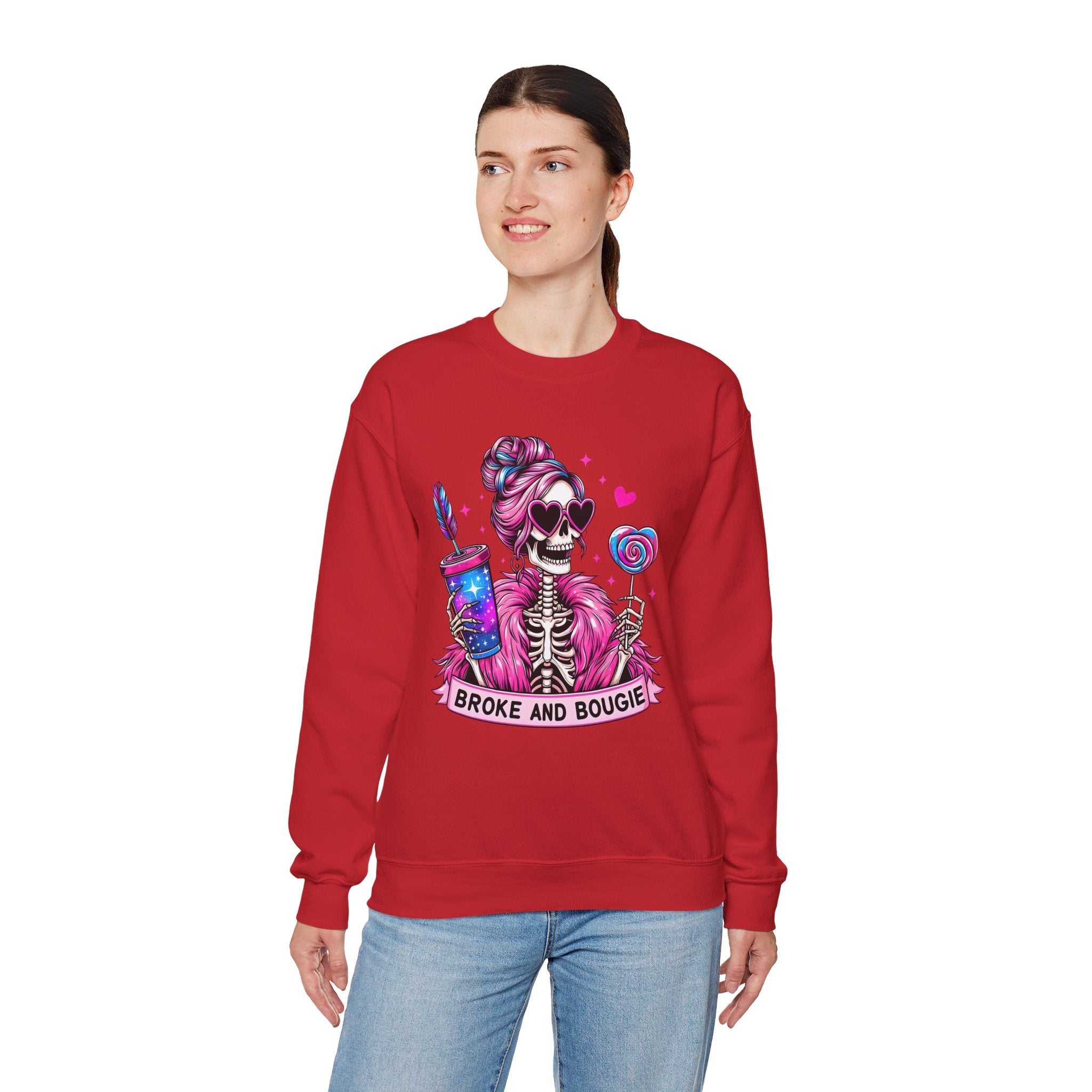 Broke and Bougie Skeleton Crewneck Sweatshirt