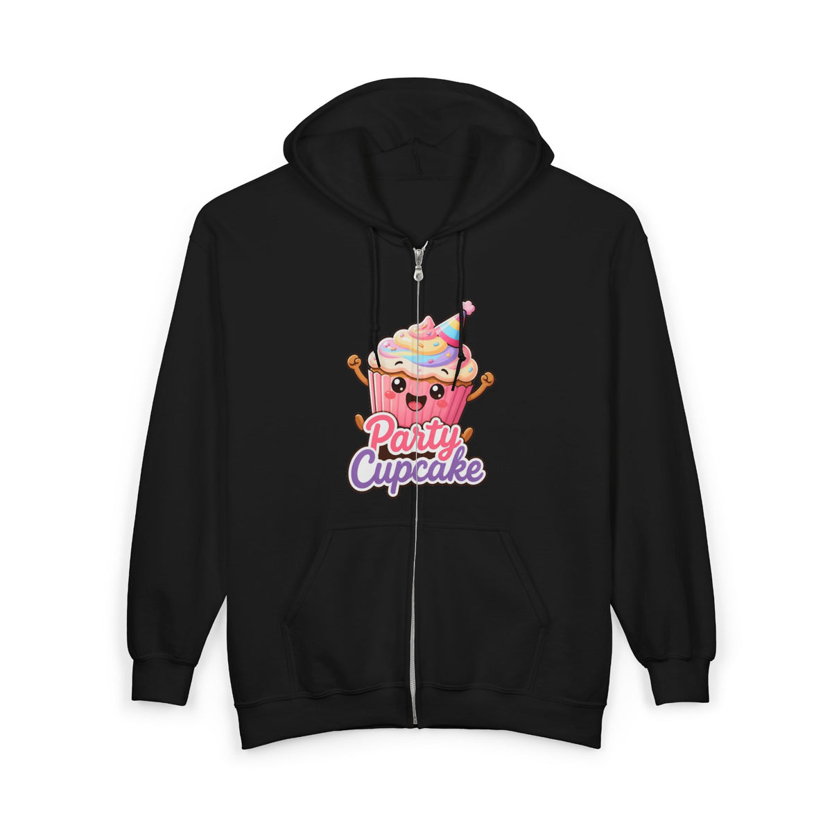 Party Cupcake Graphic Zip-Up Hoodie – Unisex