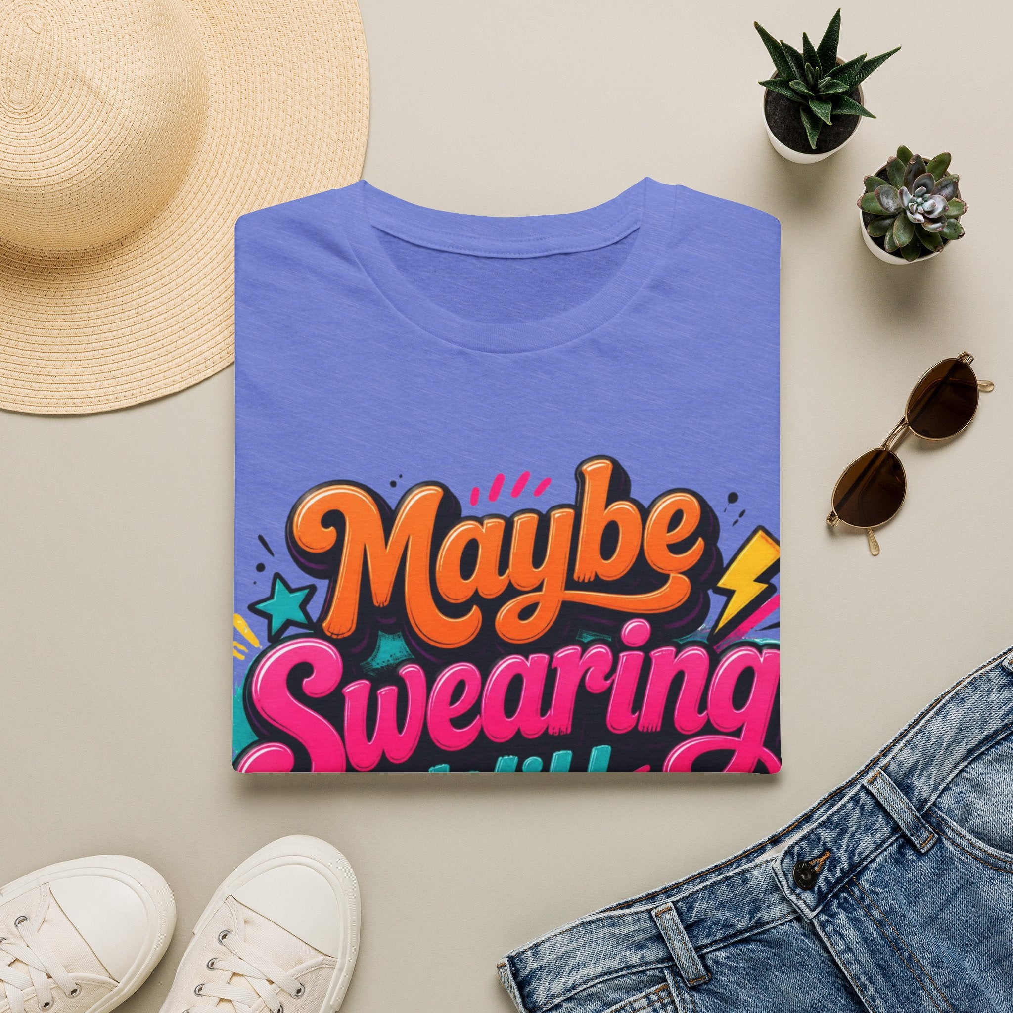 Maybe Swearing Will Help T-Shirt — Funny Retro Graphic Tee