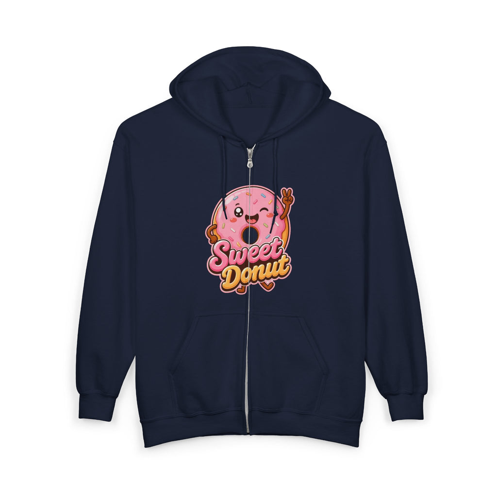 Sweet Donut Graphic Zip-Up Hoodie – Unisex