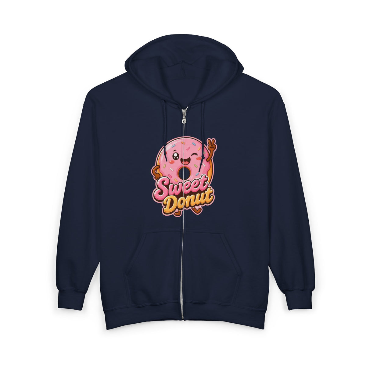 Sweet Donut Graphic Zip-Up Hoodie – Unisex