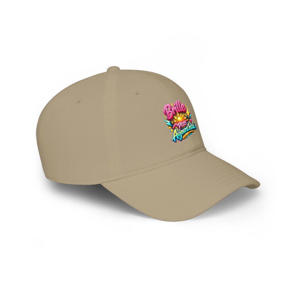 Low Profile Baseball Cap — "Brille Plus Ajourd'hui" Colorful Retro Logo Hat