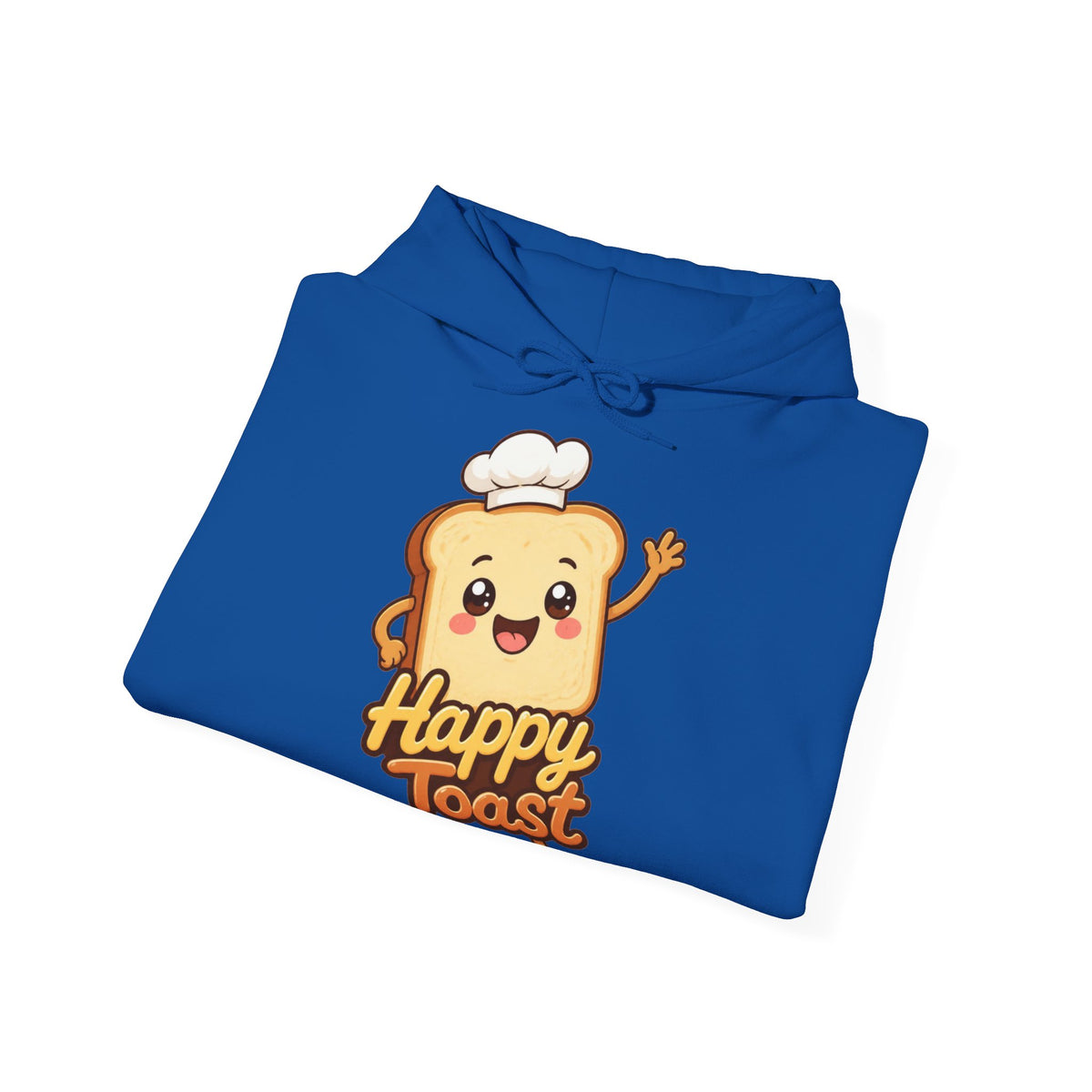 Happy Toast Cartoon Graphic Hoodie – Unisex Pullover