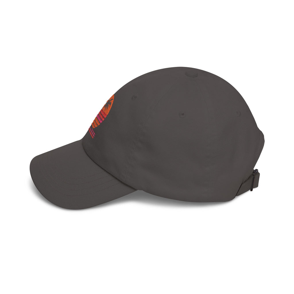 Dad Cap — Retro Sunset Palm Tree Embroidered Hat