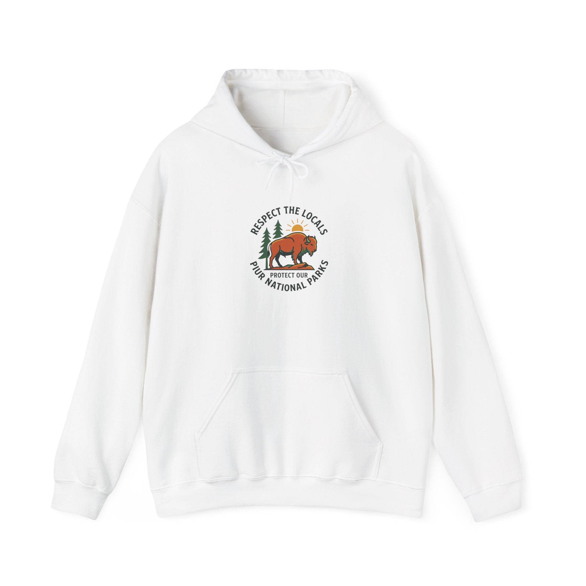 Respect the Locals bison badge Hoodie | Protect Our Parks, national parks, leave no trace