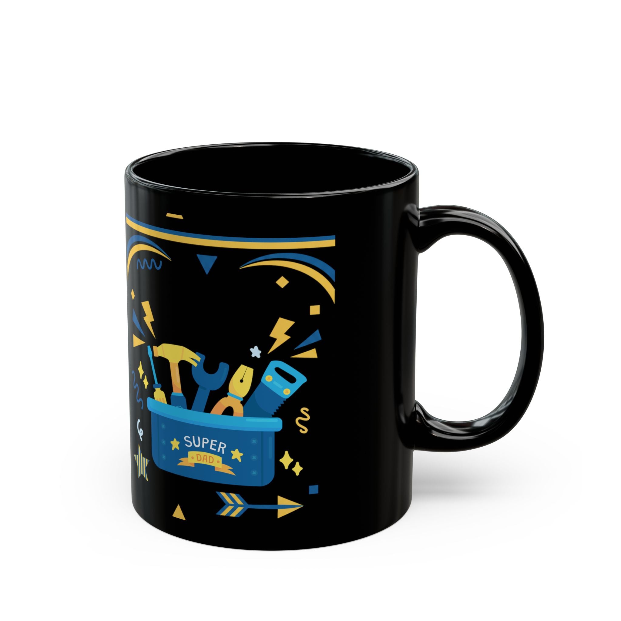 Super Handyworker Toolbox Mug — Black Ceramic Coffee Cup (11oz, 15oz)