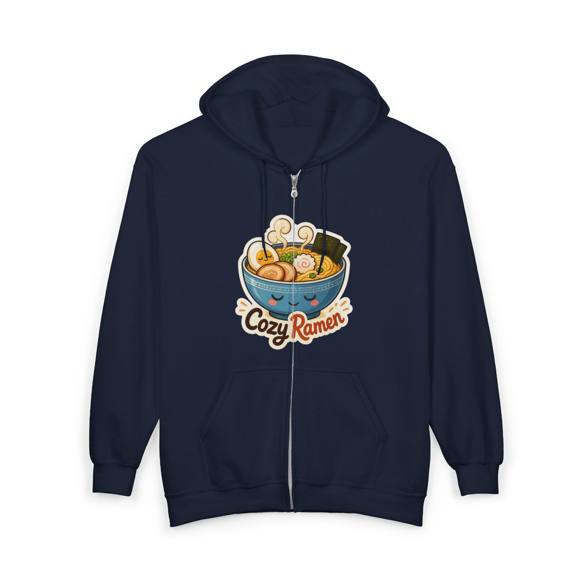 Cozy Ramen Graphic Zip-Up Hoodie – Unisex