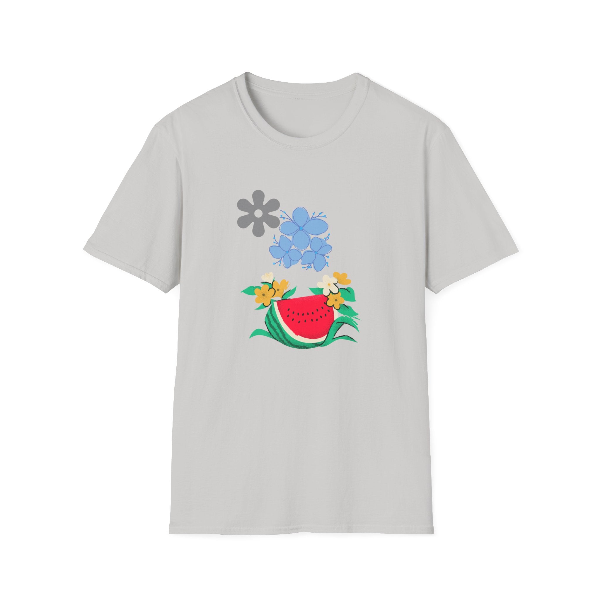 Watermelon Blossom Tee — Floral Fruit Graphic T-Shirt