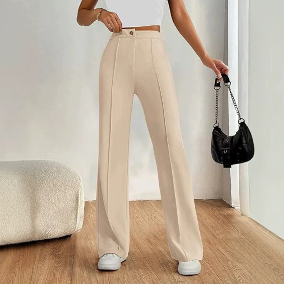 victoria high waisted dress pants taupe Victoria High Waisted Dress Pants - Taupe
